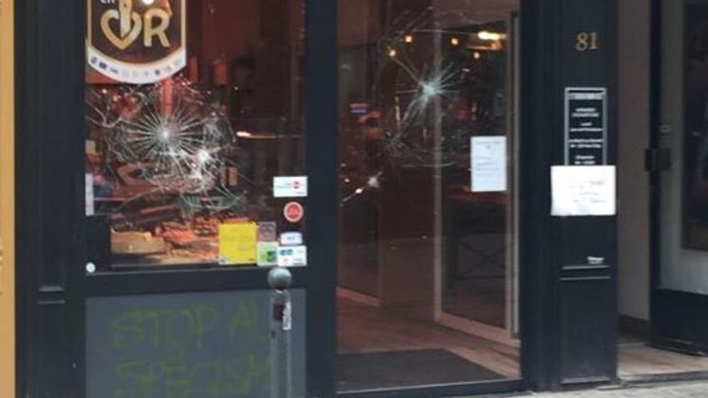 Une boucherie située dans le centre de la ville de Lille avait été vandalisée et taguée « Stop au spécisme ». Une action attribuée à des militants de la cause vegan par sa responsable. © Twitter @ZackAjili